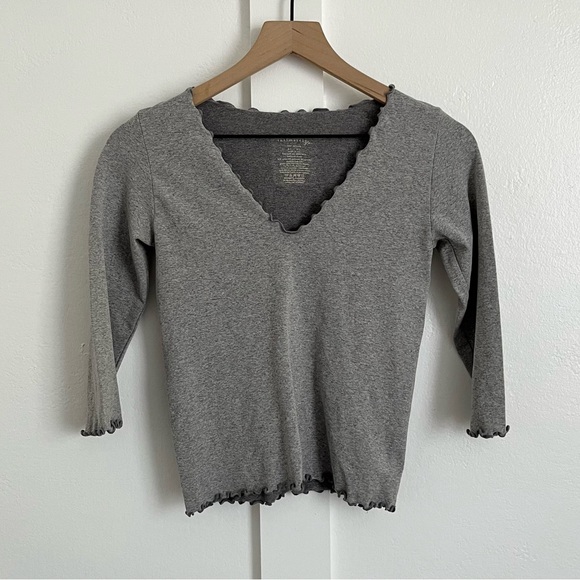 Free People Tops - Free People Heathered Grey Seamless V-Neck Top